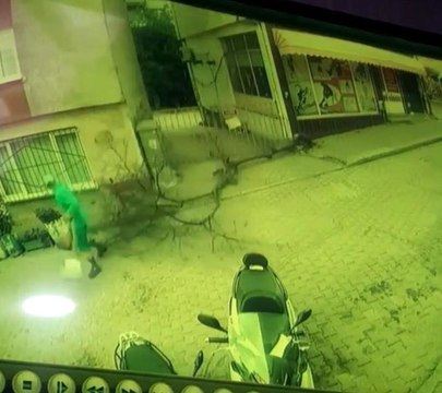 Bursa'da ağacın devrilmesinden kıl yapı kurtulan temizlik işçisi kameralara yansıdı