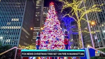 Un homme met le feu au sapin de 15 mètres devant la chaîne Fox News à New-York - Sa présidente dénonce "une attaque" contre une grande chaîne américaine