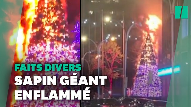 À New York, le sapin de Noël géant de Fox News incendié