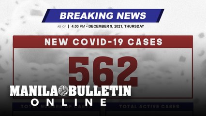 DOH reports 562 new cases, bringing the national total to 2,835,996, as of DECEMBER 9, 2021