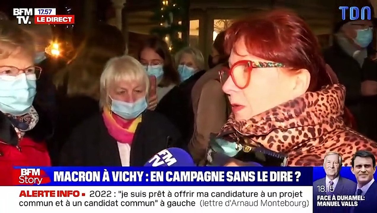 En attendant Emmanuel Macron à Vichy, une envoyée spéciale de BFMTV est bousculée et chute en plein direct