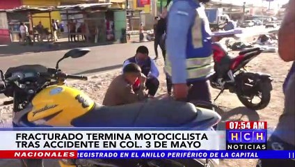 ¡Fracturado termina motociclista tras accidente en col. 3 de mayo!