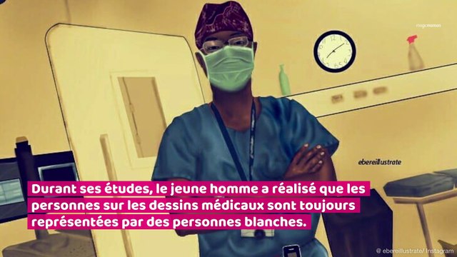 Un etudiant en medecine redessine les illustrations medicales avec des personnes noires