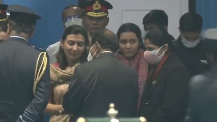 Watch: Ajit Doval interacts with chopper crash victims' family members at Palam Airbase
