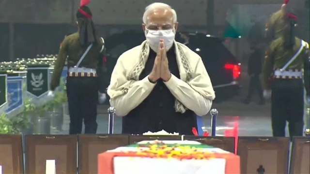 PM Modi pays tribute to Bipin Rawat at Palam airbase