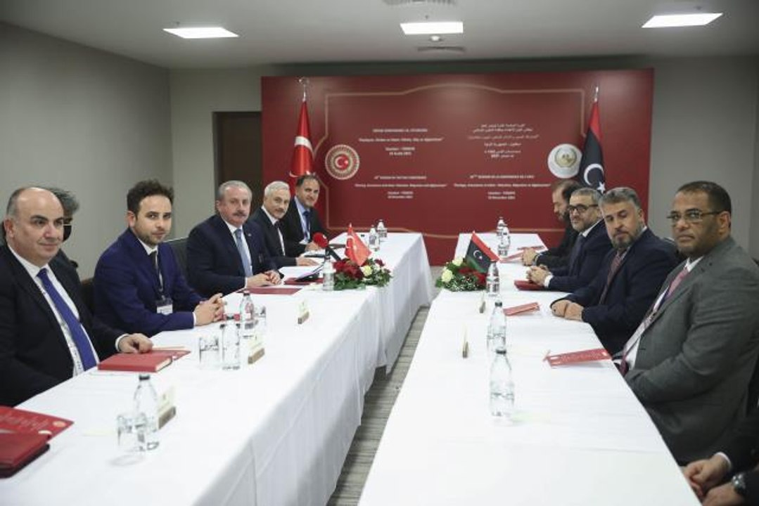 TBMM Başkanı Şentop, Libya Yüksek Devlet Konseyi Başkanı Elmeshri'yle görüştü