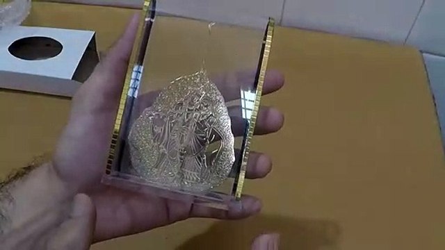Unboxing and Review of gold plated radha krishna On Peepal Leaf gift
