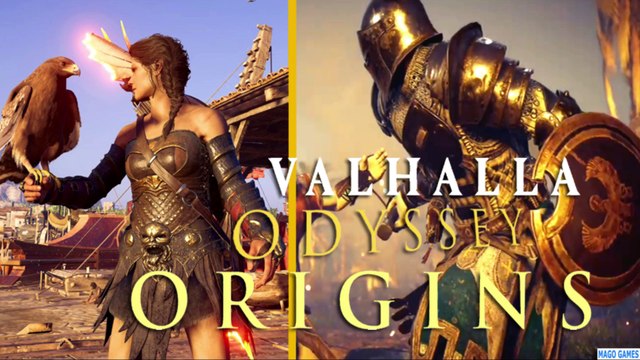 Assassins Creed Valhalla Odyssey e Origins - As Melhores Cenas do Game