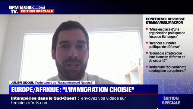 Julien Odoul (RN) demande une clarification du statut d'Emmanuel Macron entre la présidence du Conseil de l'UE et sa possible candidature à la présidentielle