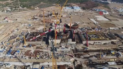 Akkuyu NGS'de 1'nci ünite pompa istasyonunun temeli inşa ediliyor
