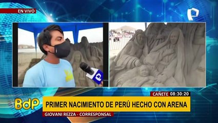 Primer pesebre en Perú hecho de arena: escultores invitan a la población a visitarlo