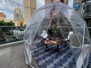 CHRISTMAS BAR! Dine-in rooftop snow globes at Blue Hound - ABC15 Digital