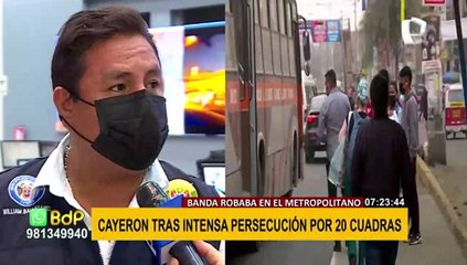 Metropolitano en la mira: dos delincuentes robaban bajo modalidad del 'ventanazo'