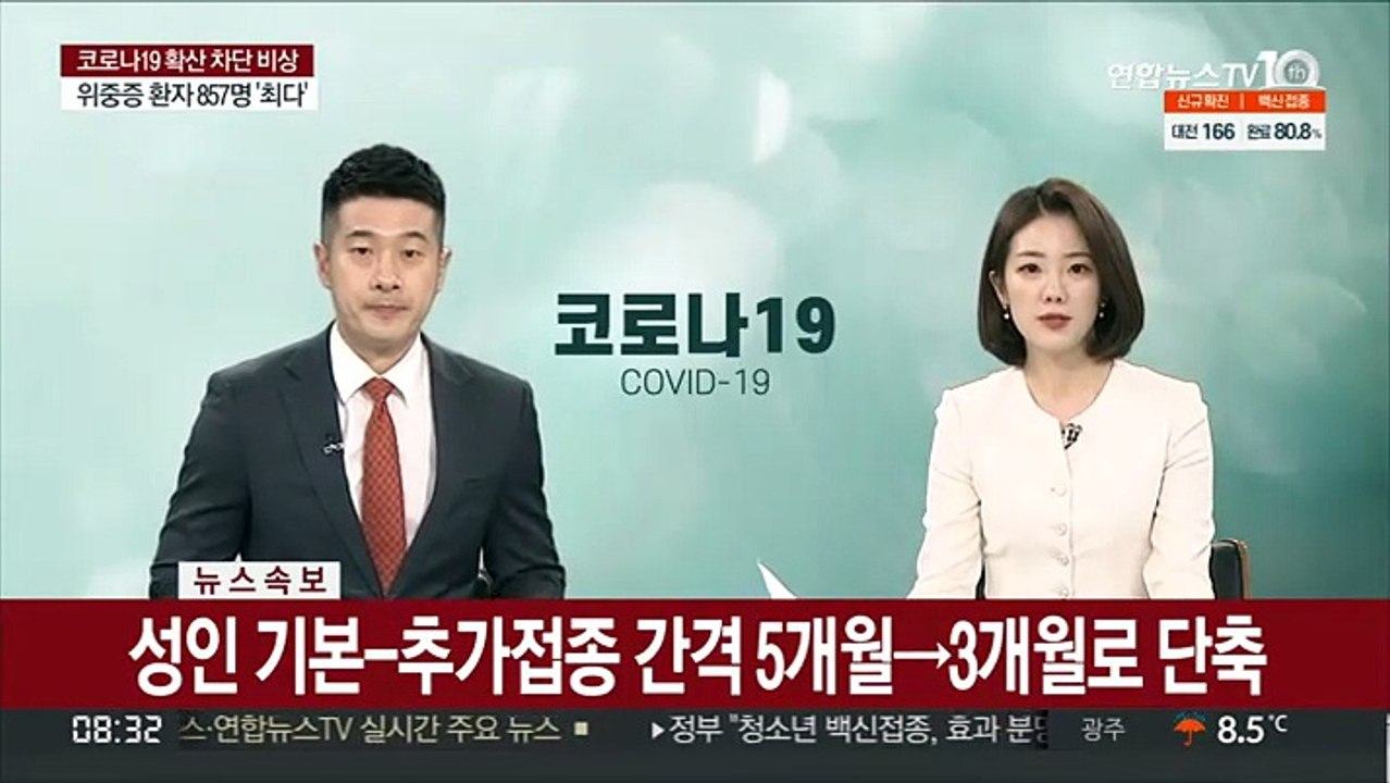[속보] 성인 기본-추가접종 간격 5개월→3개월로 단축