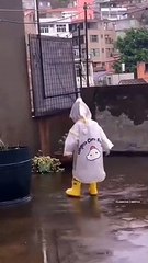 Happiness ❤️ cute kid enjoying the rain