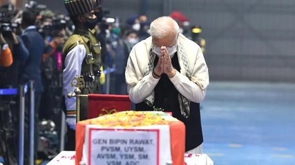Watch: PM Modi, three service chiefs pay tribute to CDS Bipin Rawat at Palam airbase in Delhi