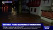 Crues dans les Pyrénées-Atlantiques: les rues de Cambo-les-Bains sous les eaux