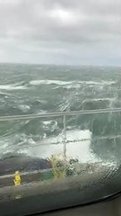Lilly shares video of the waves crashing against the ferry