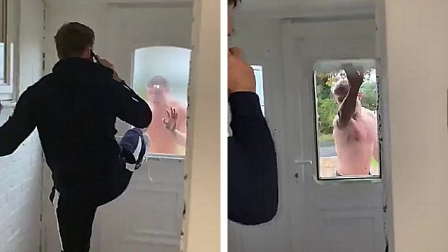 Un homme drogué tente de forcer une maison