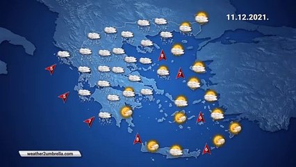 Η πρόβλεψη του καιρού για τo Σάββατο 11-12-2021