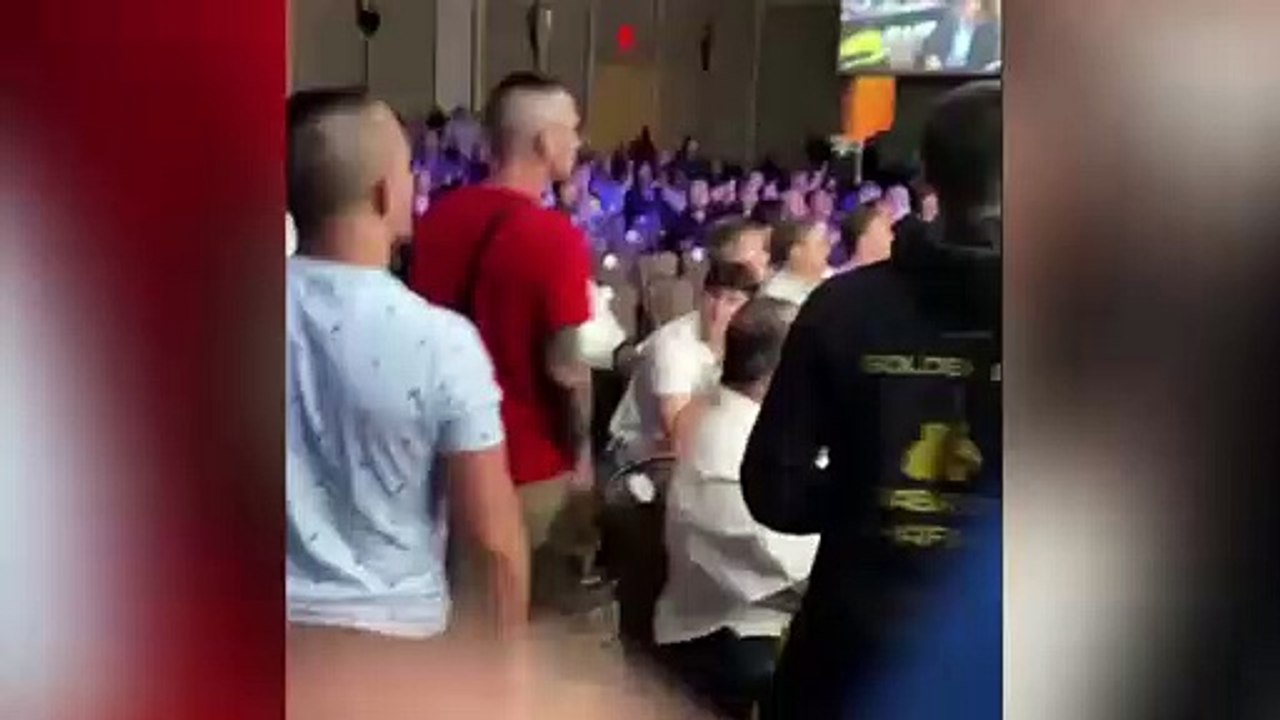 Dos luchadores de UFC la lían y se pegan... ¡mientras ven otro combate!