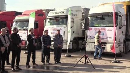 Afganistan ve Suriye'deki kamplara, 14 yardım tırı gönderildi