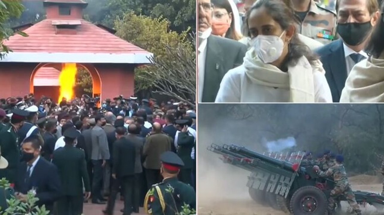 Watch: CDS General Bipin Rawat cremated with full military honours, 17-gun salute