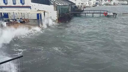 Bodrum fırtınanın esiri oldu... Feribot seferleri iptal edildi