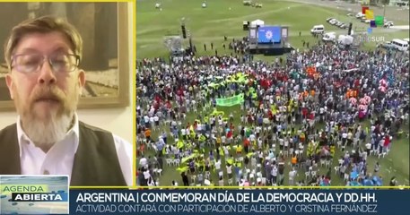 Fiesta de la Democracia y los DD.HH. en Plaza de Mayo, Argentina