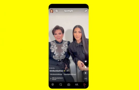 Kim Kardashian West and Kris Jenner have joined Snapchat's new campaign to spread kindness