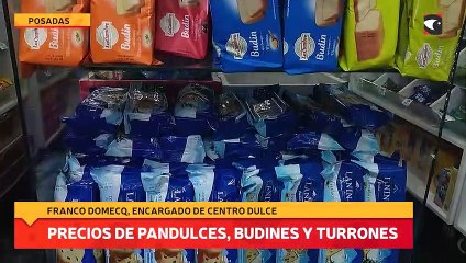 Precios de pandulces, budines y turrones DOMECQ