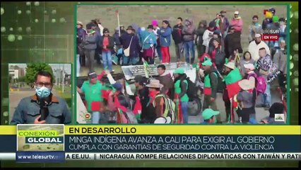 Minga indígena exige garantías contra violencia al gobierno colombiano