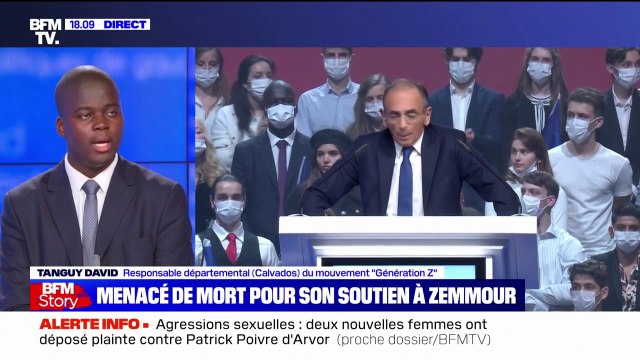 Tanguy David: Je n'ai pas l'impression, et ce n'est pas le cas d'ailleurs, d'être une caution ou d'être instrumentalisé par Éric Zemmour (...) mais plus d'être un symbole