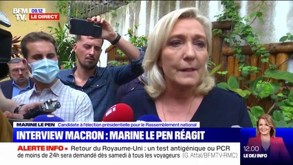 Marine Le Pen: "Quand on est président de la République, être obligé d'apprendre à aimer les Français, ça veut tout dire (...) Le mépris dont il a fait preuve était le fond de sa pensée"