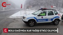 Bolu Dağı'nda kar yağışı etkili oluyor