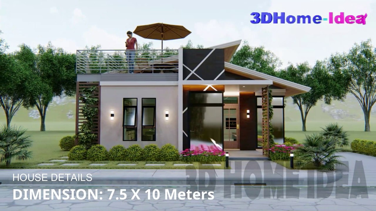 SMALL HOUSE DESIGN | 7.5X10 Meters | 3 Bedroom House idea with Roofdeck