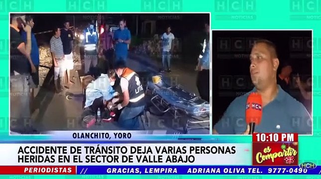 Fuerte accidente de tránsito deja varias personas heridas en Olanchito