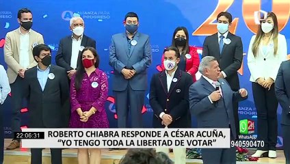 César Acuña: Si Chiabra y Echaíz fueran del partido, mañana los expulso