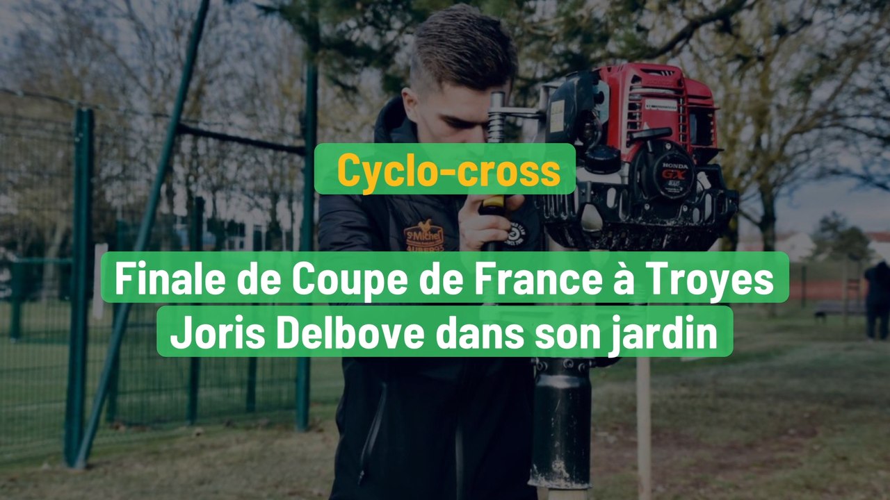 Joris Delbove, dans son jardin à la Coupe de France de cyclo-cross de Troyes