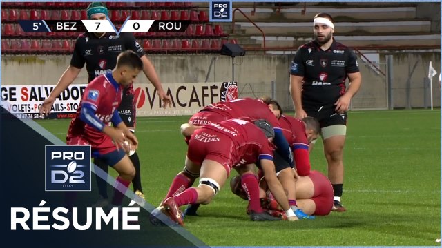 PRO D2 - Résumé AS Béziers Hérault-Rouen Normandie Rugby: 34-29 - J14 - Saison 2021/2022