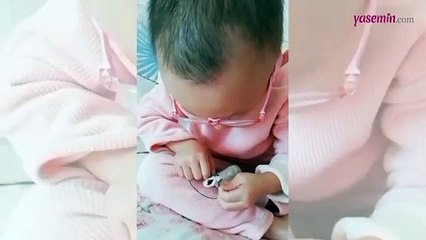 Kendi söküğünü kendi dikti! Sevimli miniğin o halleri sosyal medyayı salladı