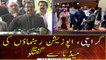 Karachi: Opposition leaders talk to media
