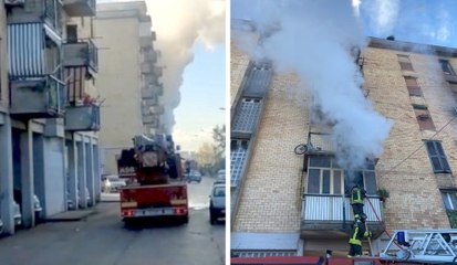 Caivano (NA) - In fiamme appartamento nel rione Iacp (11.12.21)