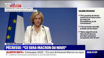 Valérie Pécresse: "Je veux que nous soyons souverains dans le monde, ni vassaux des États-Unis, ni otage de la Turquie, ni comptoir de la Chine"