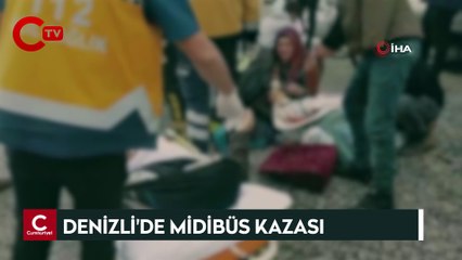Denizli'de midibüs kazası: Çok sayıda yaralı var