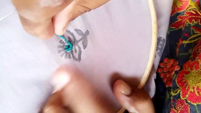 Hand Embroidery , Fancy Flower Embroidery , Flower Embroidery Design
