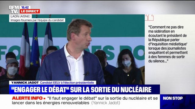 Yannick Jadot avance que la filière nucléaire représente 17 milliards de gabegie