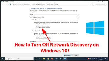 How to Turn Off Network Discovery on Windows 10?