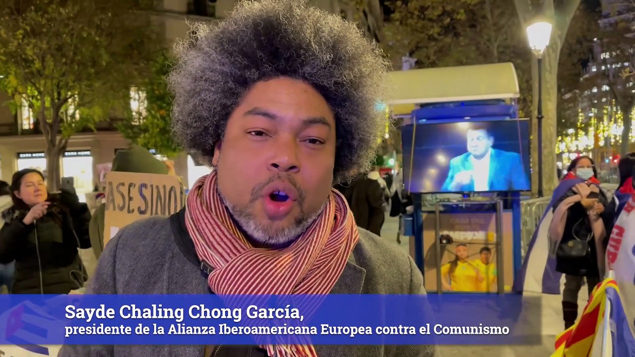 Cubanos protestan en Madrid y Barcelona en defensa de sus Derechos Humanos 