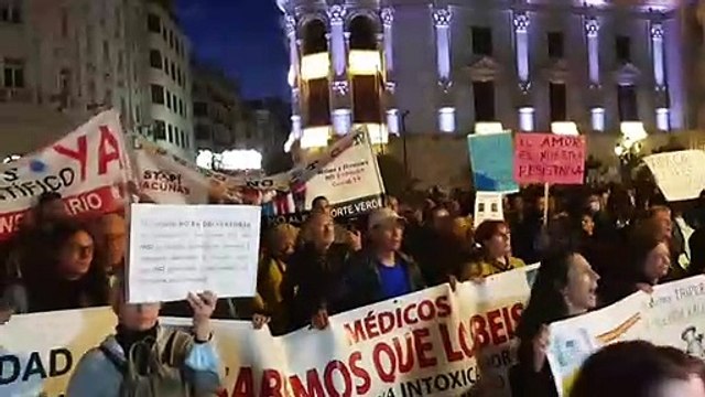 Manifestación contra la dictadura sanitaria de Valencia.